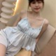 居家服 冰丝2024新款 纯欲风性感家居服套装 免穿Bra吊带睡衣女夏款