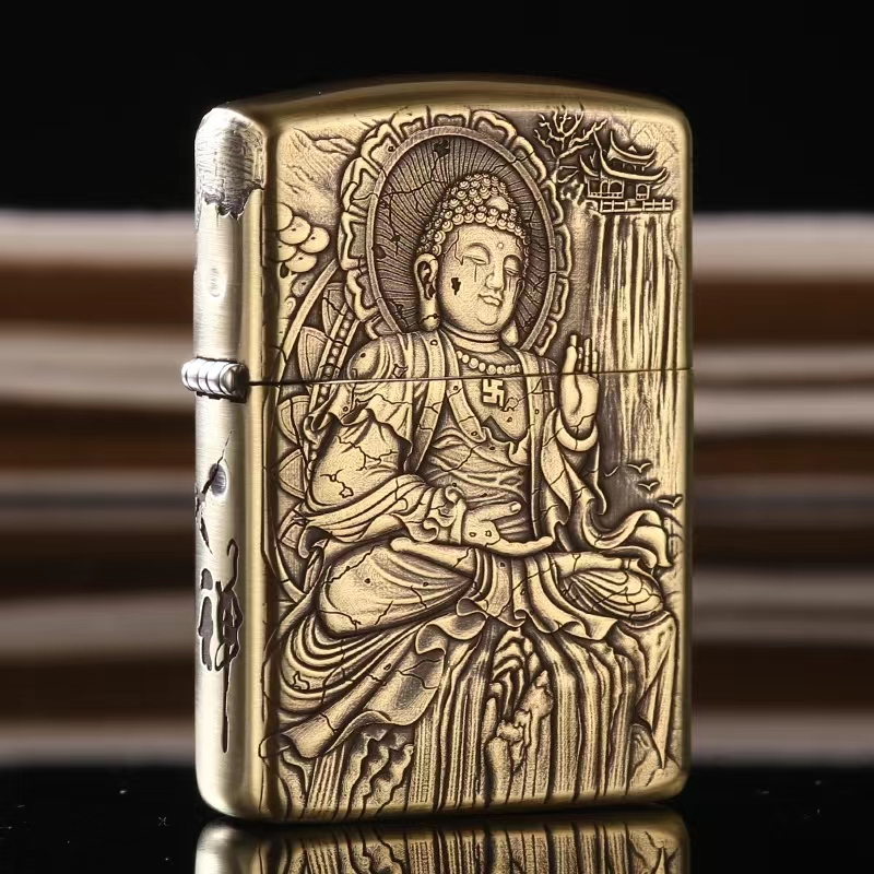 zippo 正版 打火机 正品 煤油 悟禅盔甲 做旧 收藏 男士 送礼