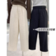 小个子145七分毛呢哈伦裤 女秋冬加绒松紧腰显瘦八分萝卜奶奶裤 xxs