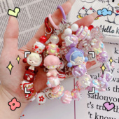 喵呜家 萌粒手绘串珠奶油珠可爱挂件钥匙扣手机链包饰礼物 正版