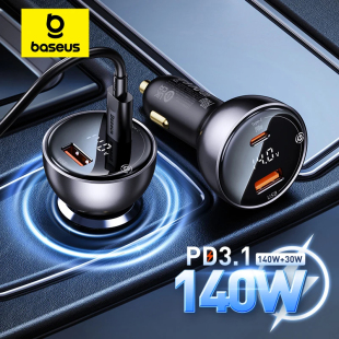 Baseus 140W PD3.1 Car Phone Charger For Macbook Pro Laptop