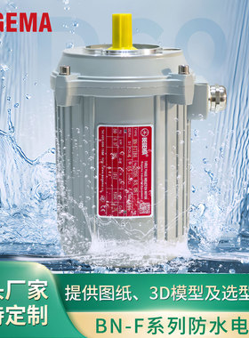 IP65三相防水电动机63/71/80铝壳自动洗车机4级马达370W750宝戈玛