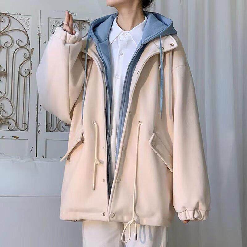 假两件外套男款秋冬季设计感小众毛呢夹克2024新款高中生痞帅男装