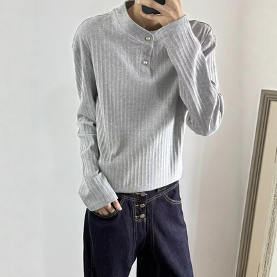 cleanfit亨利领长袖t恤男款