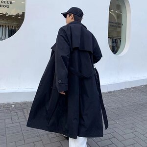 中长款男士外套翻领潮流大衣