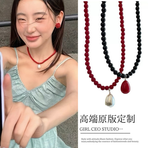 少女CEO | GIRLCEO韩国bornet同款平替珍珠吊坠项链小众锁骨链