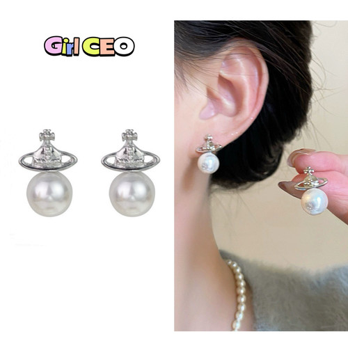 少女CEO | GIRLCEO【宇宙之心】土星珍珠耳钉女小众设计感耳环