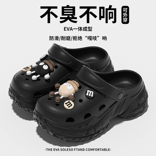 网红百搭超火厚底防滑防臭沙滩凉拖 韩式 洞洞鞋 女夏季 外穿时尚