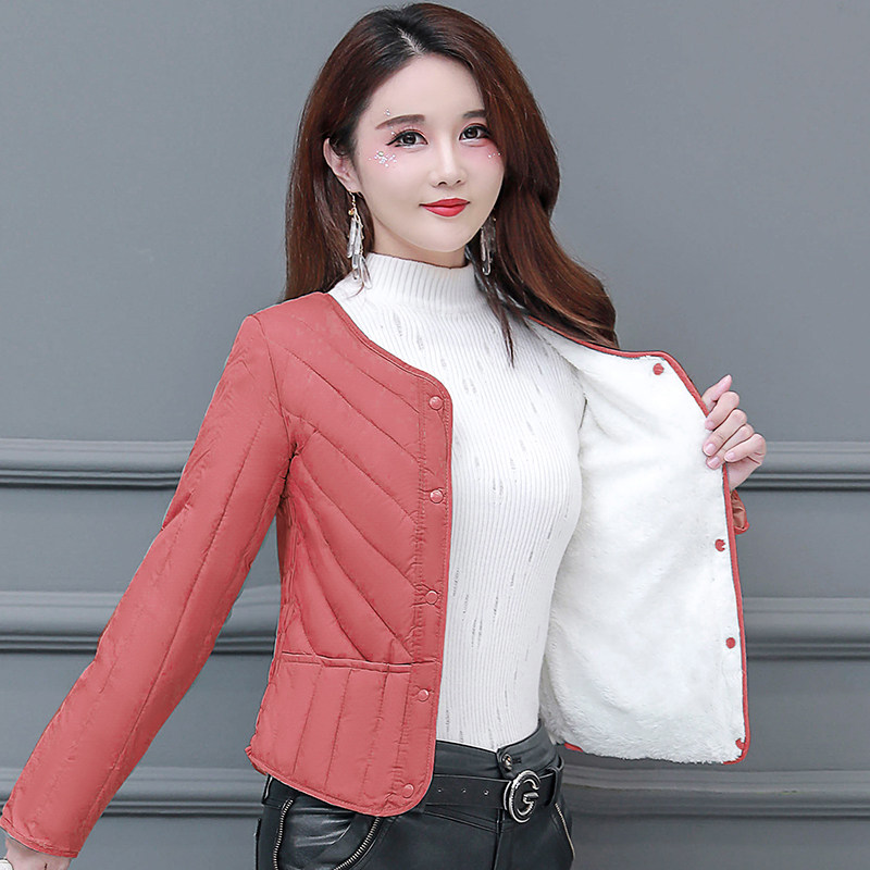秋冬羽绒棉服女内胆短款加绒加厚妈妈装大码内穿保暖衣中老年外套