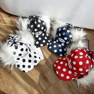 新款复古亚比辣妹棒球帽女冬季保暖毛绒雪地帽护耳雷锋帽鸭舌帽子