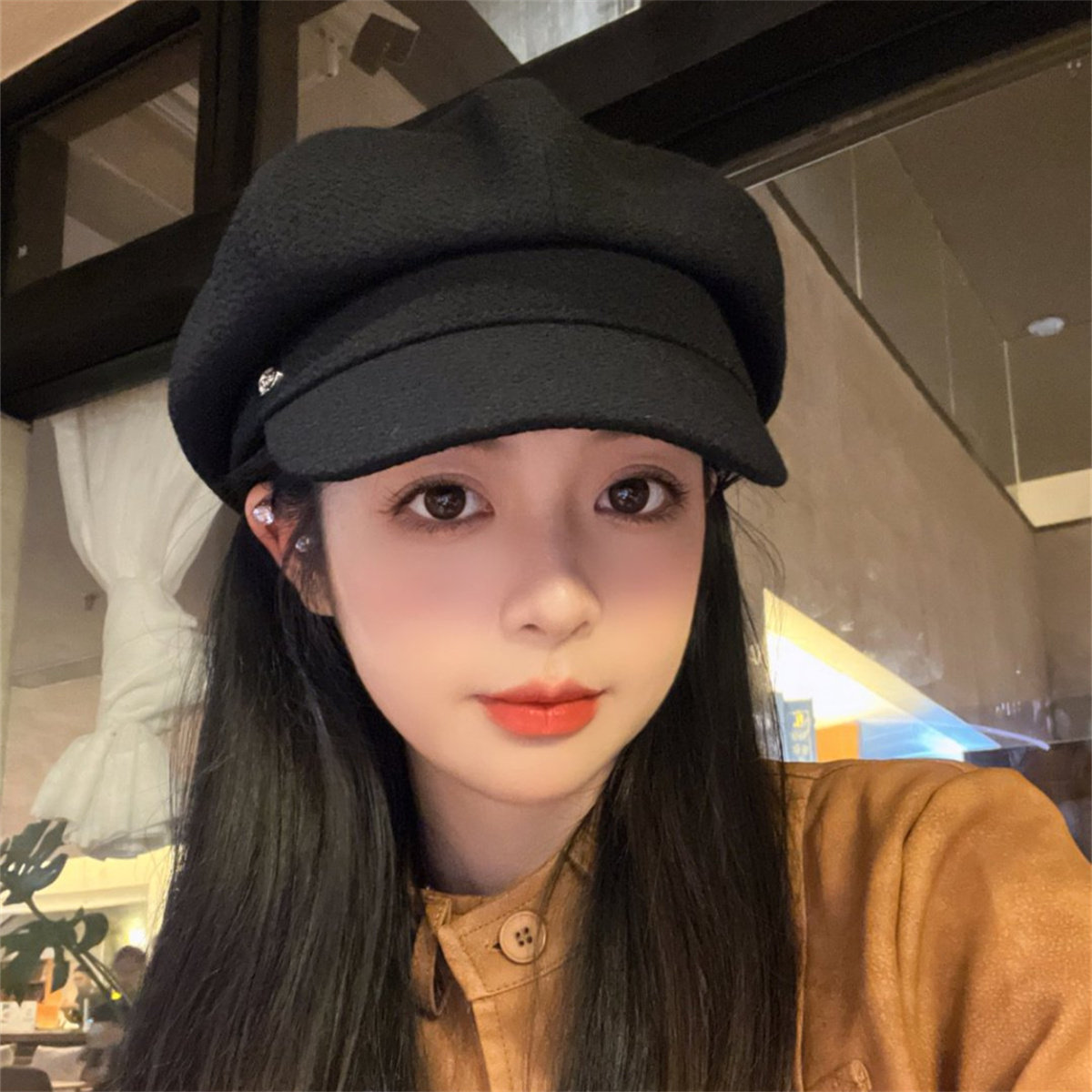 贝雷帽子女款时尚秋冬气质百搭英伦风鸭舌报童帽显脸小八角画家帽