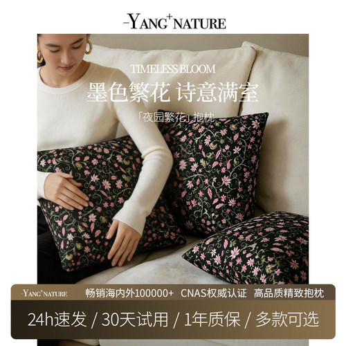 氧家新中式沙发抱枕女生睡觉专用睡觉抱枕客厅沙发抱枕成人款高级