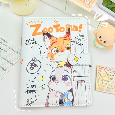 可拆卸笔记本活页疯狂动物城PU皮