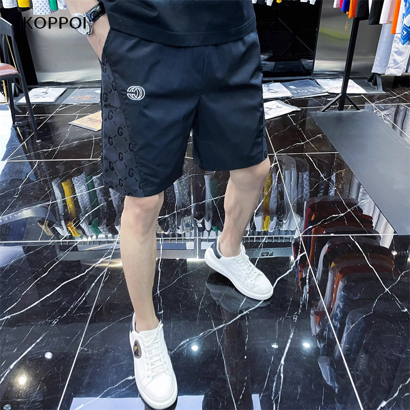 高端欧货冰丝休闲短裤沙滩裤男士潮牌速干2025夏季新款百搭五分裤