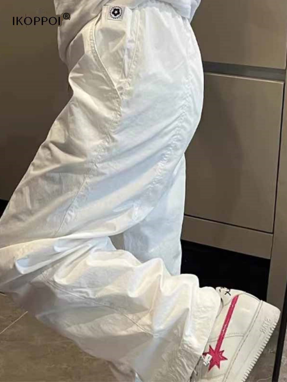 高端速干冰丝工装裤男款夏季薄款抗皱直筒伞兵裤子高街冲锋阔腿裤