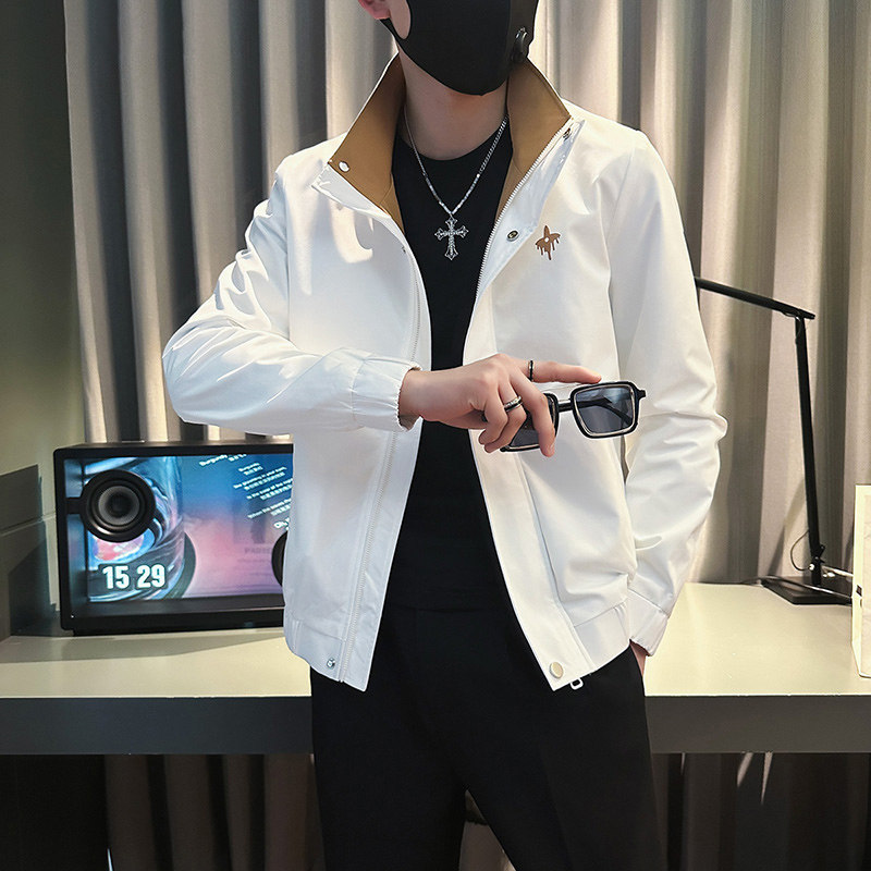 飞行员夹克男士春秋季美式潮流立领休闲上衣高街修身百搭痞帅外套