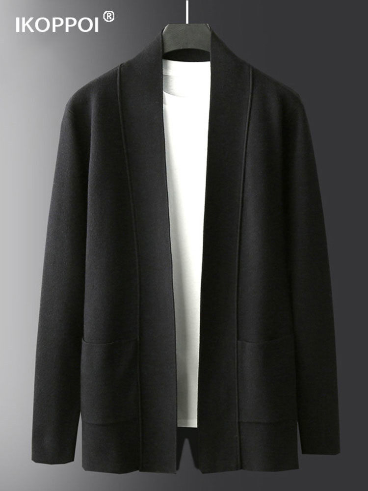 毛衣男士春秋季高级感商务休闲轻奢外套英伦风雅痞中长款针织开衫