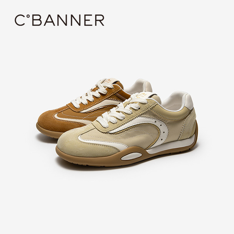 千百度轻便圆头德训鞋女2026春季新款复古平底鞋舒适时尚休闲鞋,女鞋,时尚休闲鞋,淘宝优惠券,粉丝福利购,淘宝优惠卷