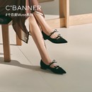 平底单鞋 博主推荐 千百度羊皮蝴蝶结玛丽珍女2025秋新款 凉拖鞋