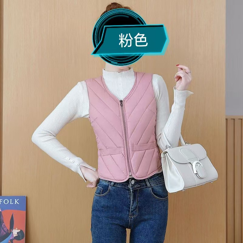 女士保暖抗风羽绒内里羊毛一体真皮真毛保暖马甲