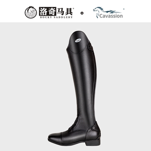 Cavassion专业马术骑马比赛牛皮长筒靴荔枝纹轻奢马术长靴2026新