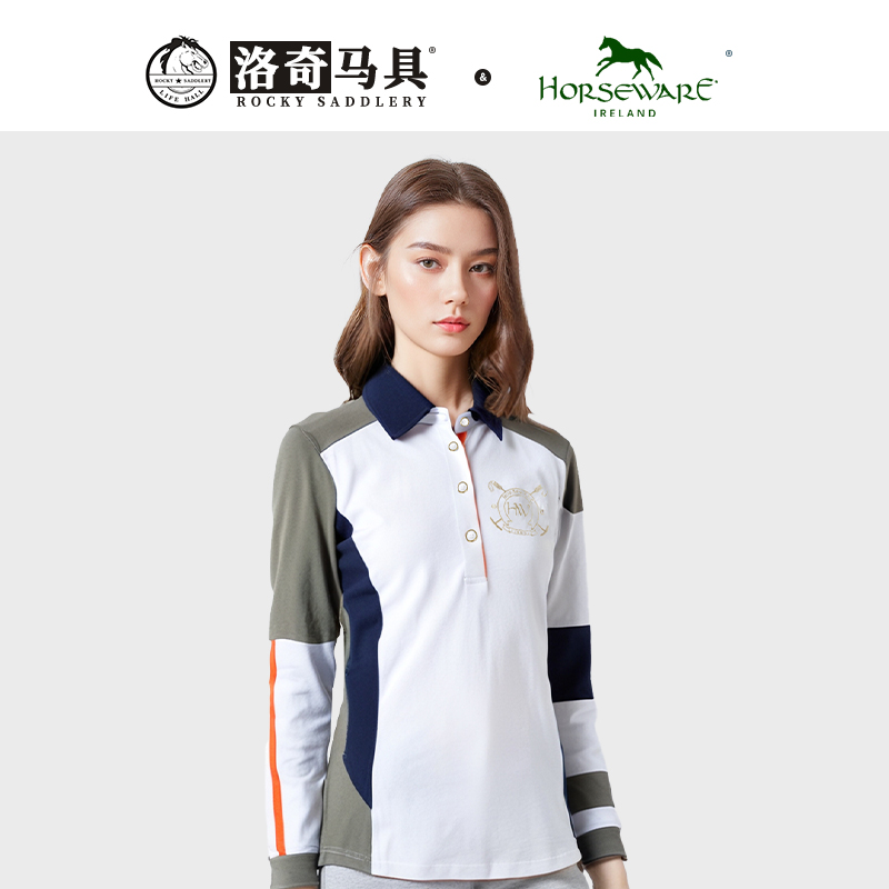 HW女款拼接翻领长袖衬衫