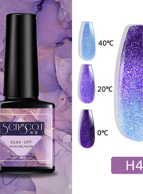 2026新款美甲店专用温变碎钻超闪超亮持久光疗甲油胶nail polish