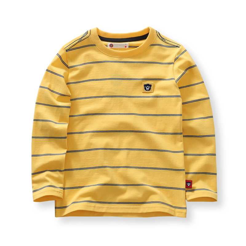 男童圆领条纹长袖T恤欧美风秋新