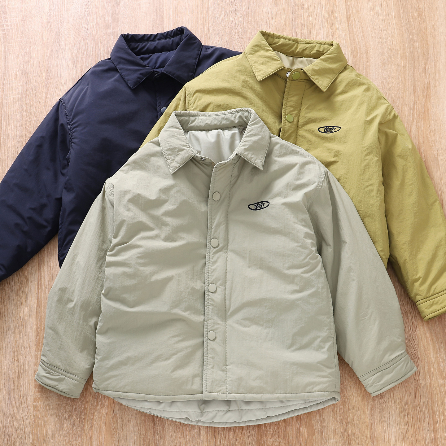 男童秋冬新款夹棉外套~儿童加厚保暖衬衫中大童校服神器小棉袄9