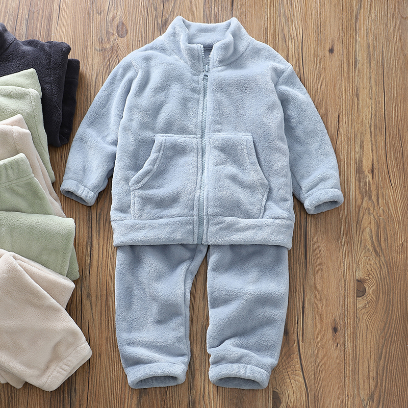 男童冬新款珊瑚绒保暖套装