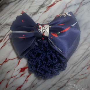 蜜雪冰城发夹魔法铺职业头花蝴蝶结发夹定制专用工作发夹法网网兜