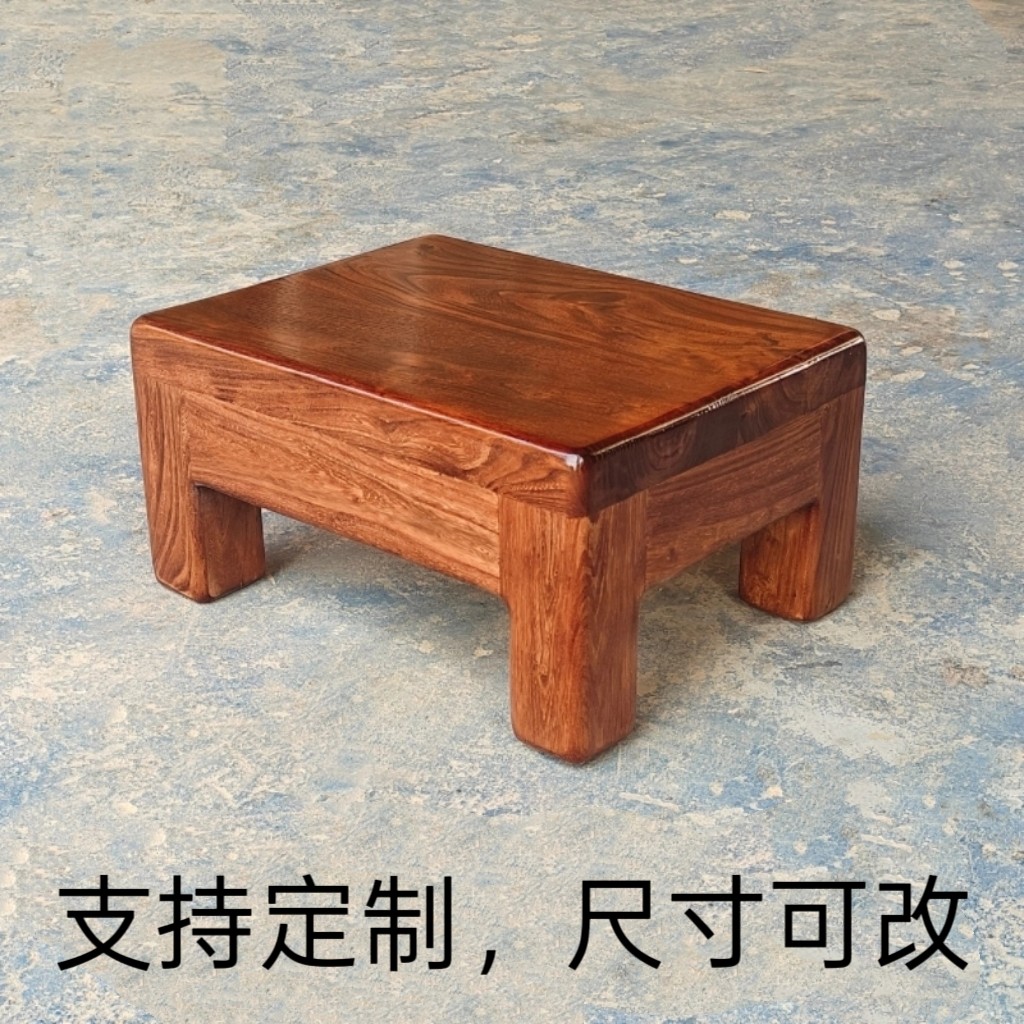 简约老榆木凳子纯实木方凳子原木换鞋长方形小板凳好打理家用定制