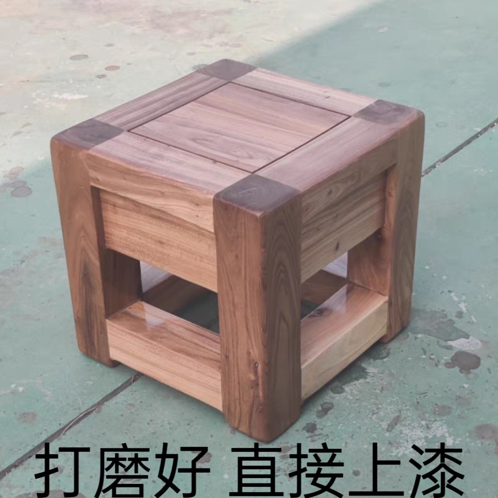 老榆木长条凳成人坐凳大板凳长方形家用实木凳换鞋凳 矮凳原木色