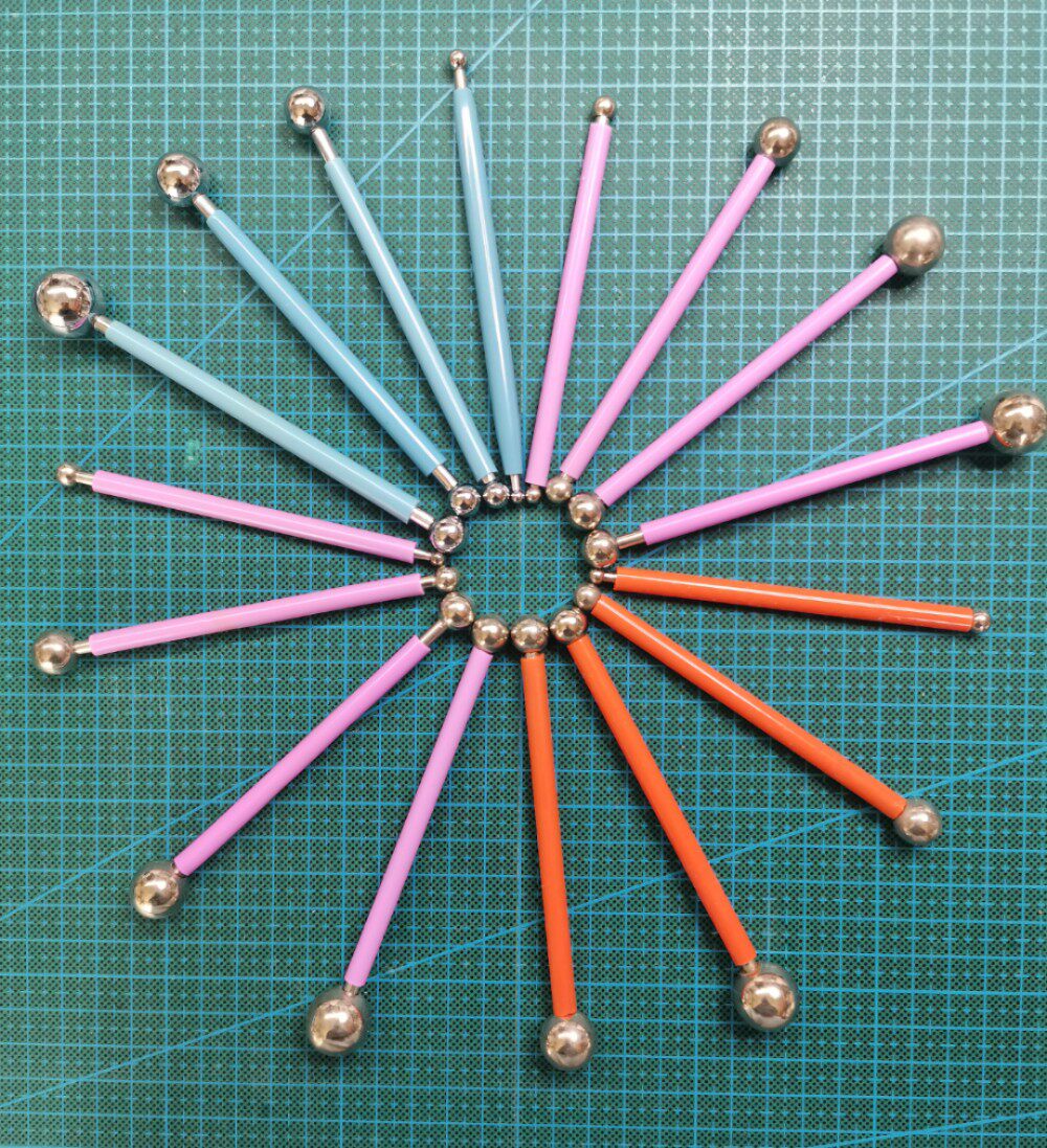 金属球棒丸棒造型棒通草花瓣造型制作工具材料一套四个不同规格