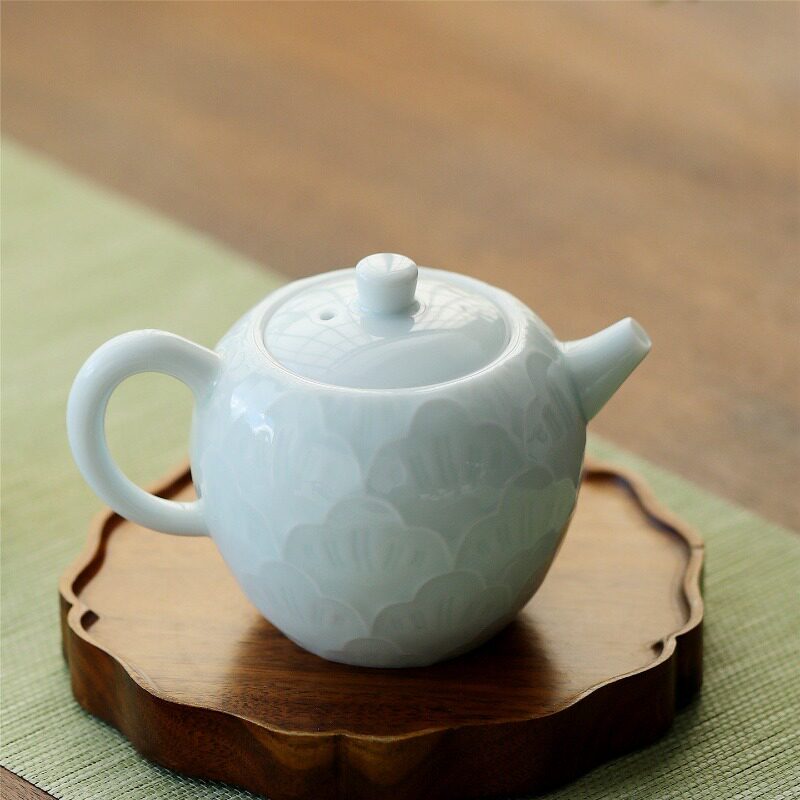 七色福影青玉瓷陶瓷茶壶家用冲泡茶器大号功夫茶具单壶茶杯子套装