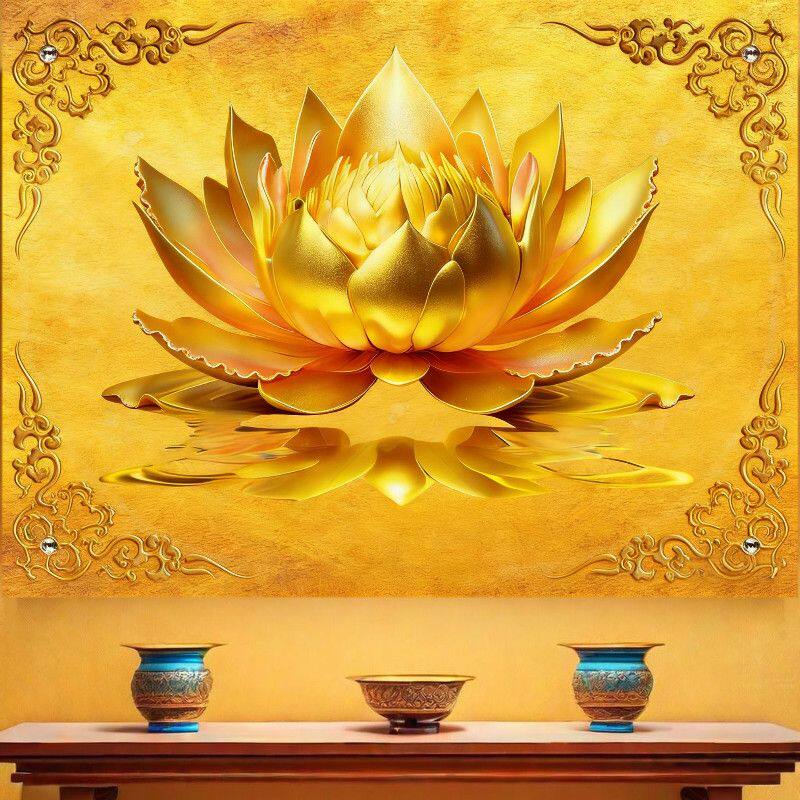 金莲花壁画禅意佛道堂自