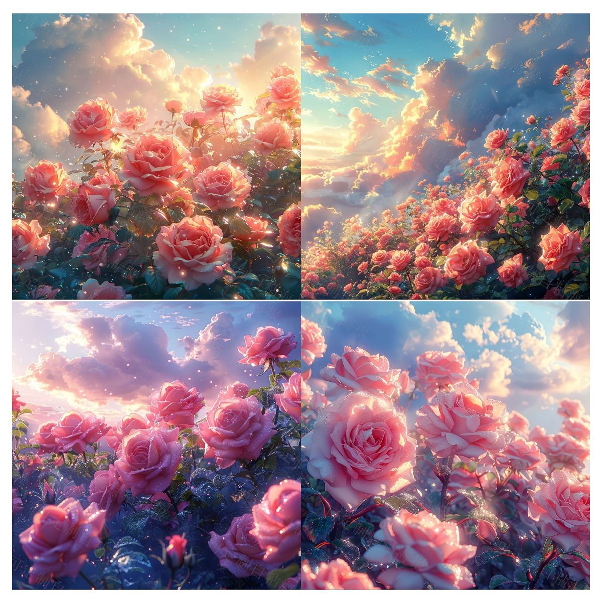 阳光下的美丽灿烂红玫瑰