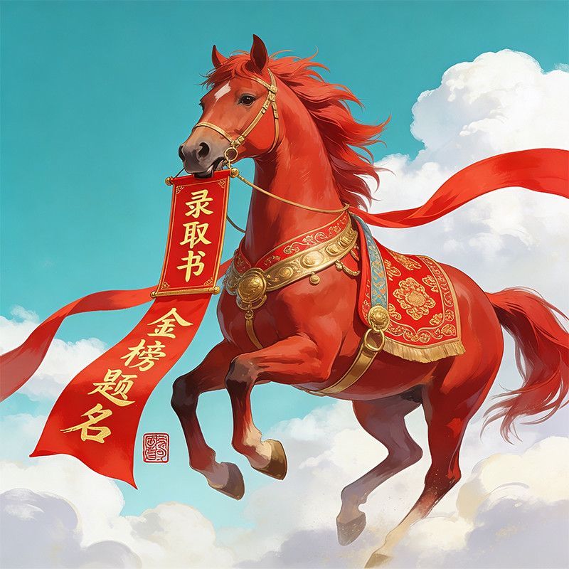 马到成功金榜题名墙贴自