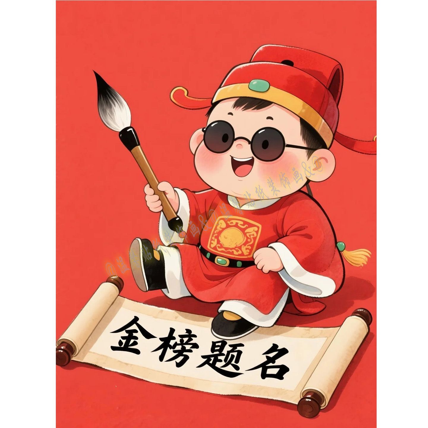状元金榜题名墙贴车家用