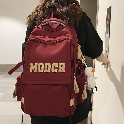 日本书包女大容量电脑背包男初中生高中生大学生旅行双肩背包