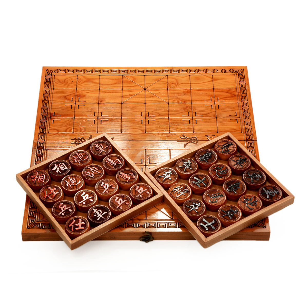 中国象棋棋盘实木套装组合实木棋盘折叠棋盘成人家用象棋送人礼品