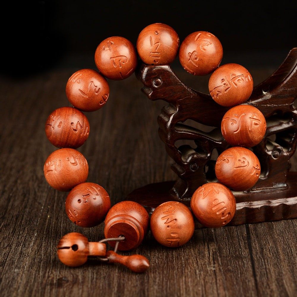 肥城雷击老桃木手串男女款手链佛珠成人珠单圈手串原木手把玩件
