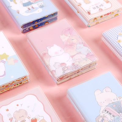 文创128K喷边胶套本 可爱84张学生笔记本 卡通文具创意口袋记事本