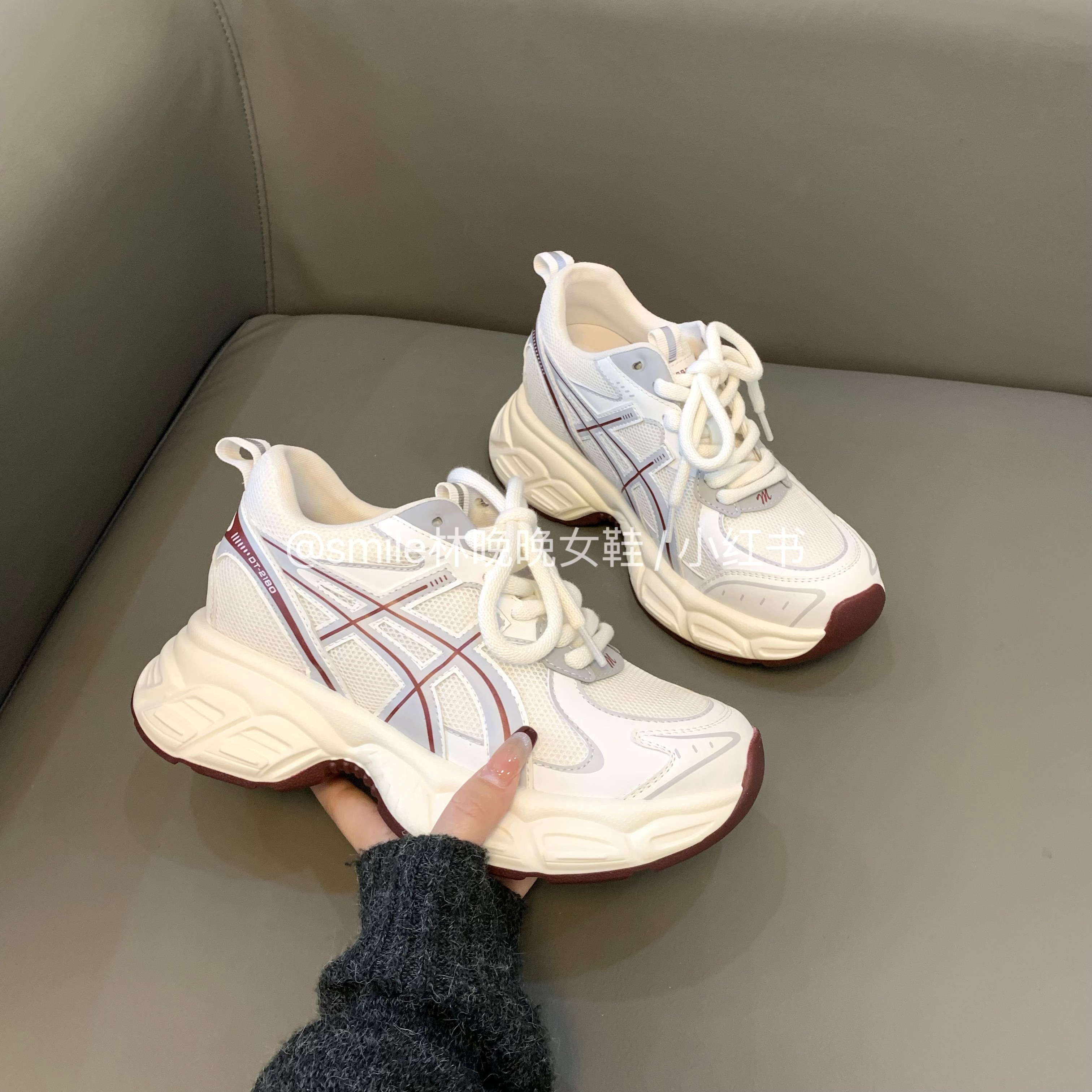 【内增高9cm】2025新款春夏透气厚底增高老爹鞋小个子休闲百搭潮