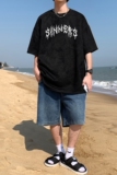 XZ203-T513-P28麂皮绒夏季宽松短袖半袖圆领.，男装T恤，星座203