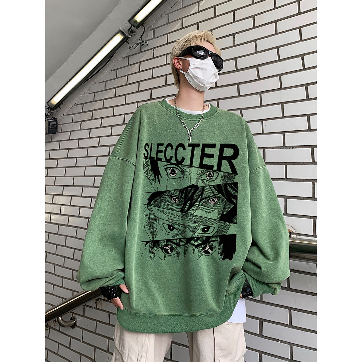 直播品质!秋冬重磅水洗做旧圆领卫衣XZ203-W610-P58,男装卫衣,星座203
