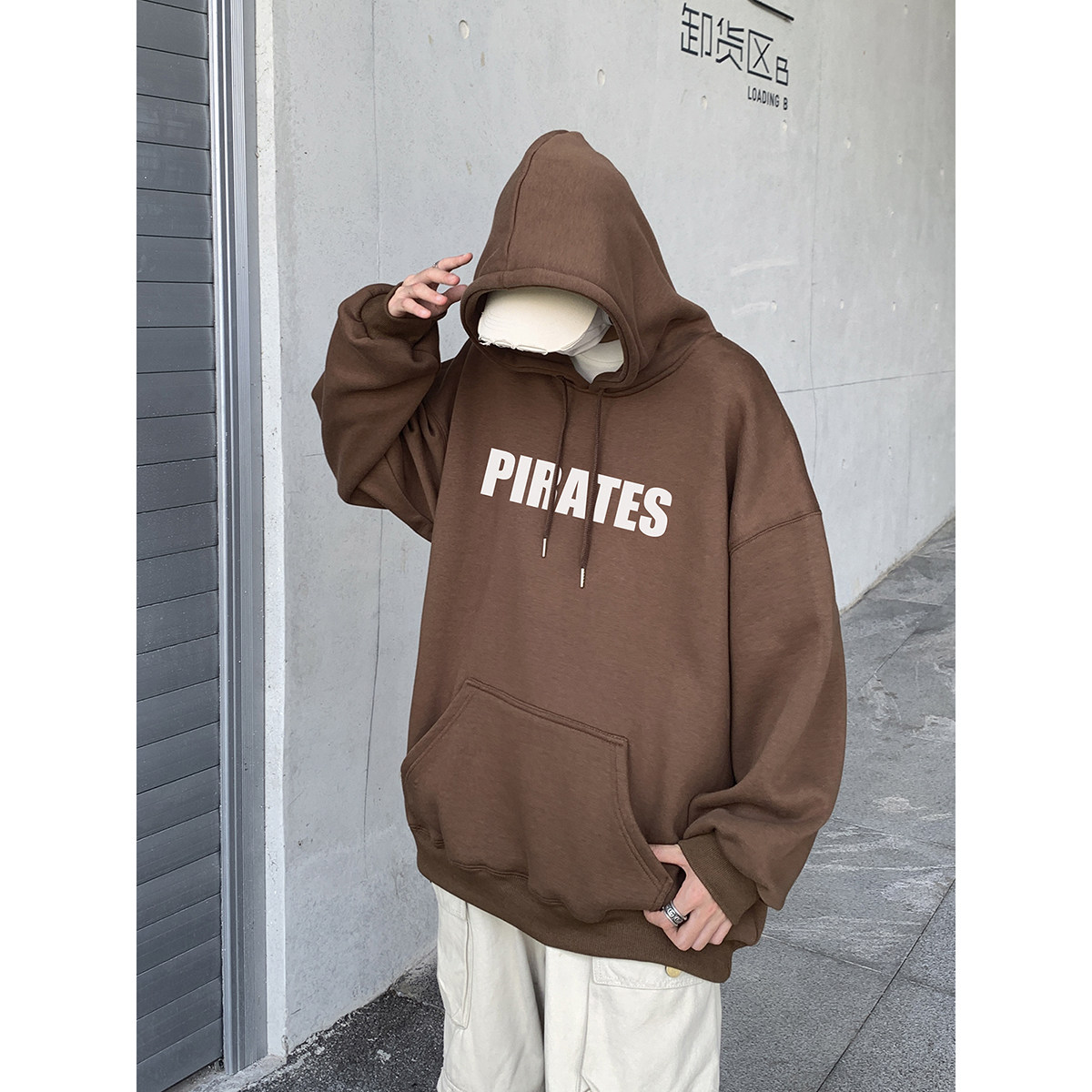 直播品质！重磅加绒新品连帽宽松套头卫衣XZ203-W654加绒-P58.,男装卫衣,星座203