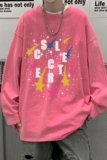 直播品质！秋装新品水洗做旧宽松印花长袖T恤XZ203-CT645-P55..，男装T恤，星座203
