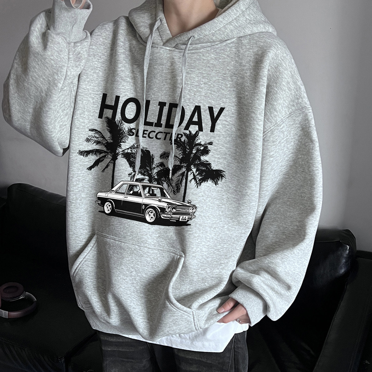 直播品质！重磅新品连帽宽松套头卫衣.XZ203-W647-P55..,男装卫衣,星座203