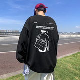 XZ203-W66加绒-P48冬装新品印花宽松圆领加厚长袖卫衣控价68，男装卫衣，星座203